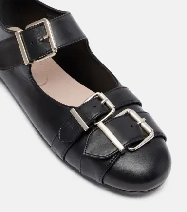 Simone Rocha Buckle Ballerina leather ballet flats | Thumbnail 2