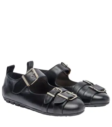 Simone Rocha Buckle Ballerina leather ballet flats | Thumbnail 1