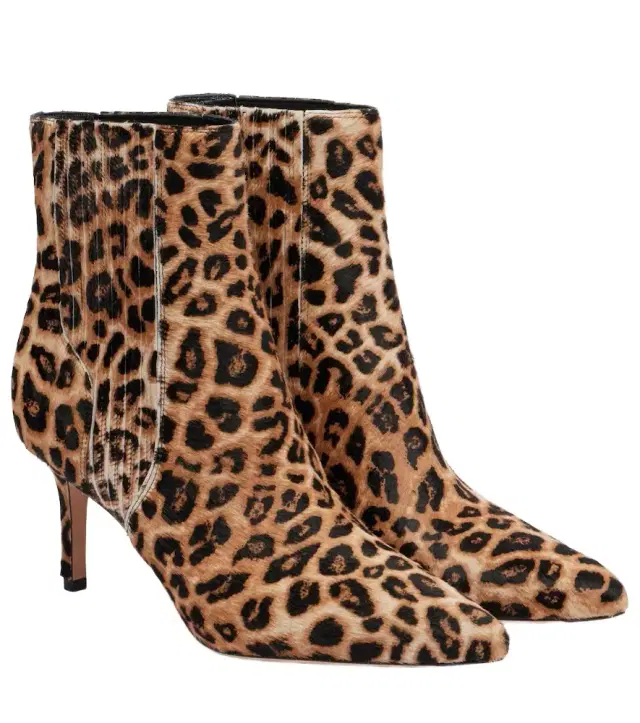 Veronica Beard Lisa 70 leopard-print calf hair ankle boots