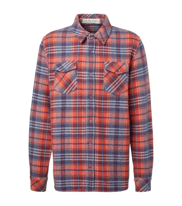God's True Cashmere Americana cashmere shirt with amethyst