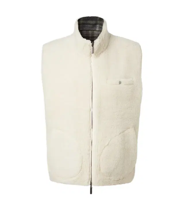 God's True Cashmere Reversible cashmere and wool vest with emerald