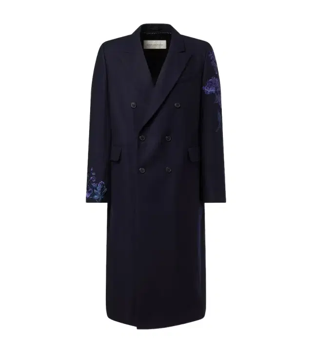 Dries Van Noten Floral double-breasted wool coat