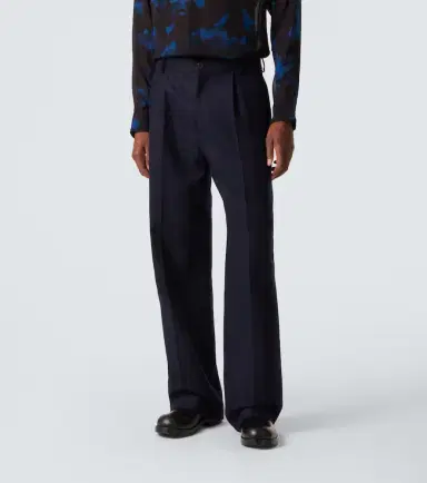 Dries Van Noten Wool flannel wide-leg pants | Thumbnail 2
