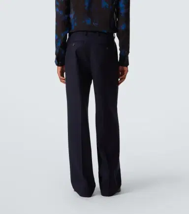 Dries Van Noten Wool flannel wide-leg pants | Thumbnail 3