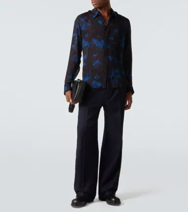 Dries Van Noten Wool flannel wide-leg pants | Thumbnail 4