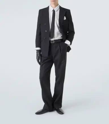Saint Laurent Cassandre striped cotton poplin shirt | Thumbnail 4