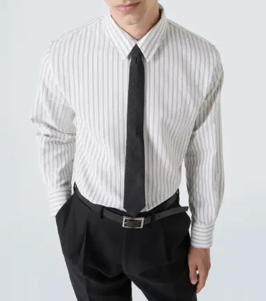 Saint Laurent Cassandre striped cotton poplin shirt | Thumbnail 5