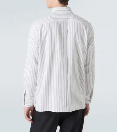 Saint Laurent Cassandre striped cotton poplin shirt | Thumbnail 6
