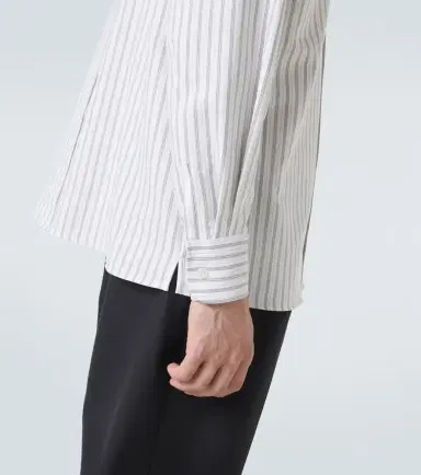 Saint Laurent Cassandre striped cotton poplin shirt | Thumbnail 7