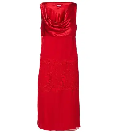 Ferragamo Draped silk midi dress | Thumbnail 1 Ferragamo Draped silk midi dress | Thumbnail 1