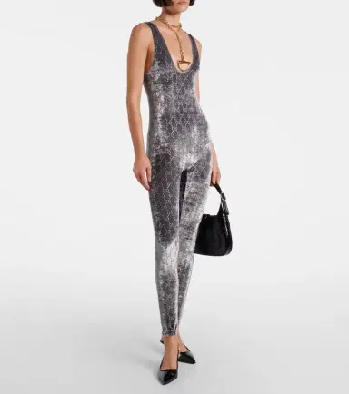 Gucci GG Crystal velvet jumpsuit | Thumbnail 4