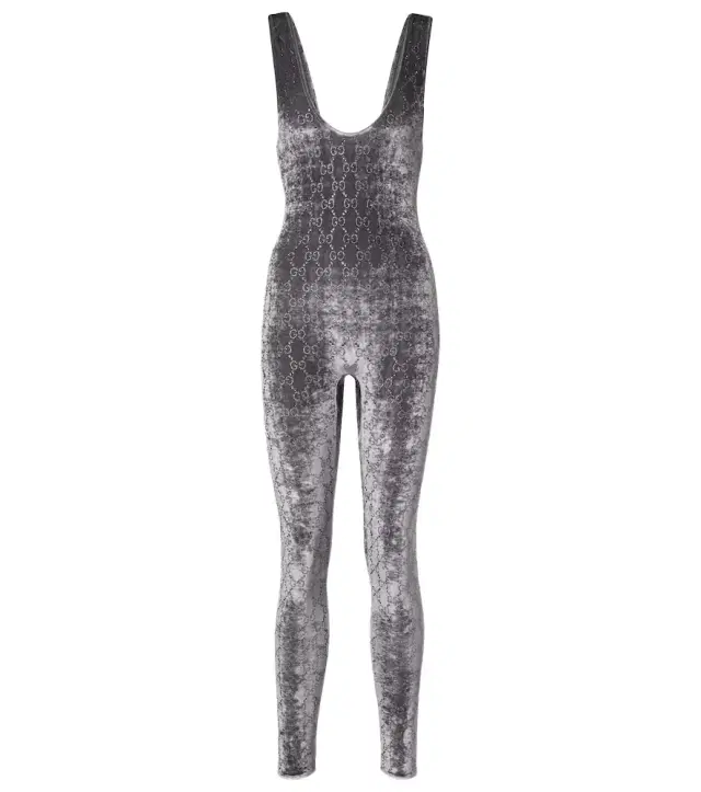 GG Crystal velvet jumpsuit
