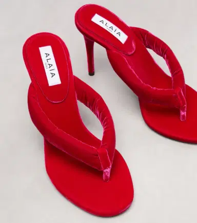 Alaïa Alaïa Velvet thong sandals | Thumbnail 4 Alaïa Alaïa Velvet thong sandals | Thumbnail 4