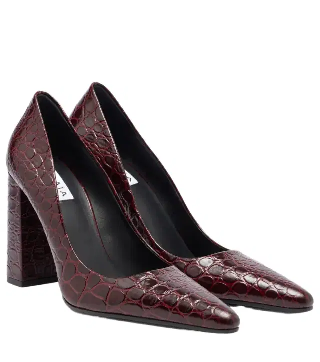 Alaia Alaïa Pointy 90 croc-effect leather pumps