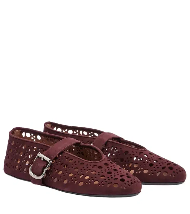 Alaia Alaïa Vienne suede ballet flats