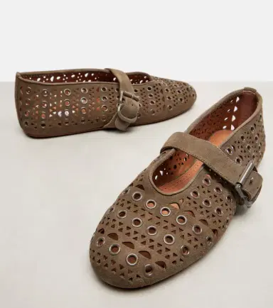 Alaïa Alaïa La Ballerine suede Mary Jane flats | Thumbnail 2