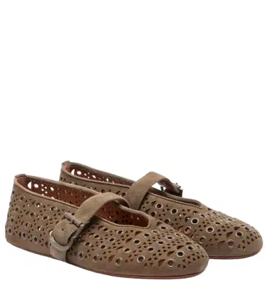 Alaïa Alaïa La Ballerine suede Mary Jane flats | Thumbnail 1