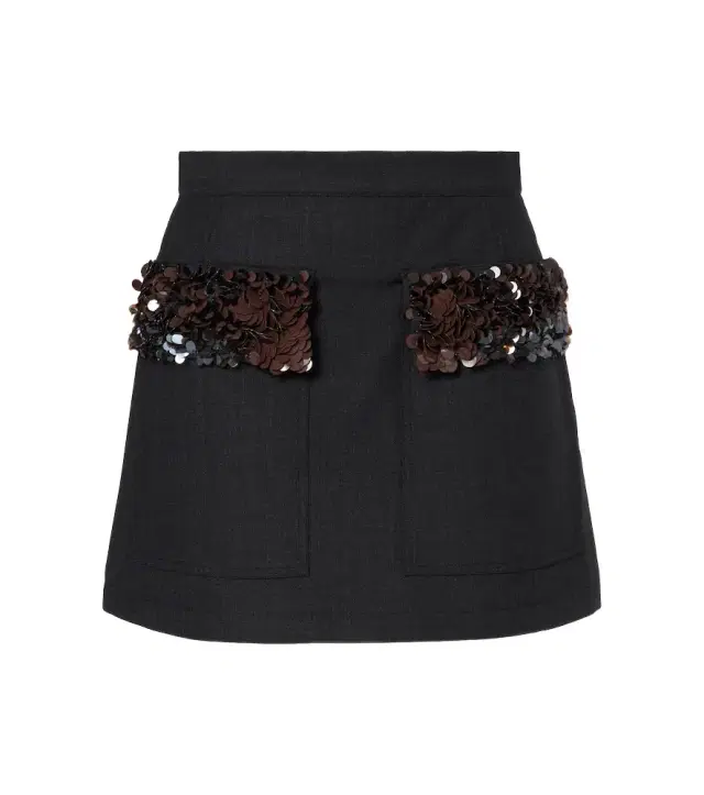 Plan C Sequined wool-blend miniskirt