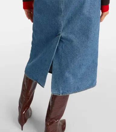 Plan C Peplum denim midi skirt | Thumbnail 2