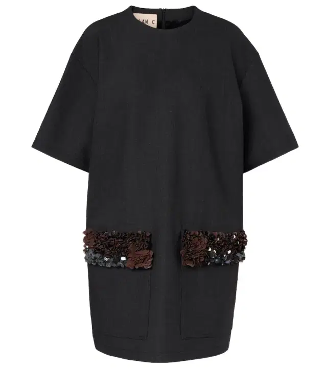 Plan C Sequined wool-blend minidress