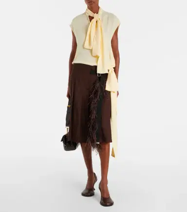 Plan C Asymmetric tie-neck blouse | Thumbnail 2