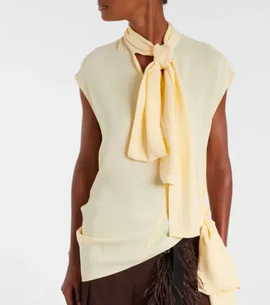 Plan C Asymmetric tie-neck blouse | Thumbnail 6