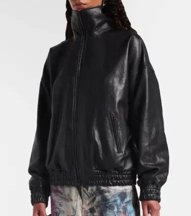 Acne Studios Logo leather jacket | Thumbnail 2 Acne Studios Logo leather jacket | Thumbnail 2