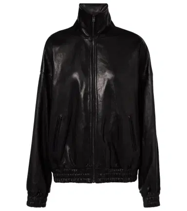 Acne Studios Logo leather jacket | Thumbnail 1 Acne Studios Logo leather jacket | Thumbnail 1