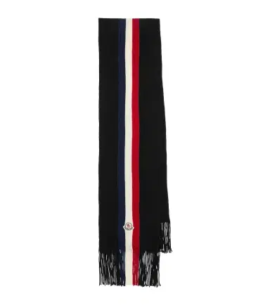 Moncler Fringed virgin wool scarf | Thumbnail 1