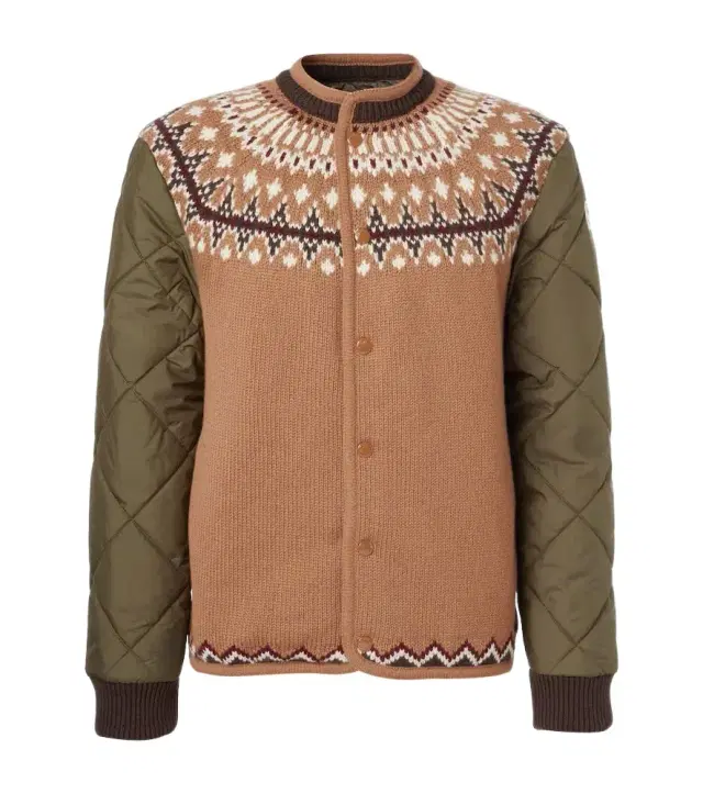 Wool-blend jacquard cardigan