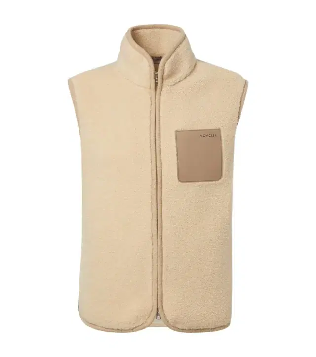 eather-trimmed teddy vest