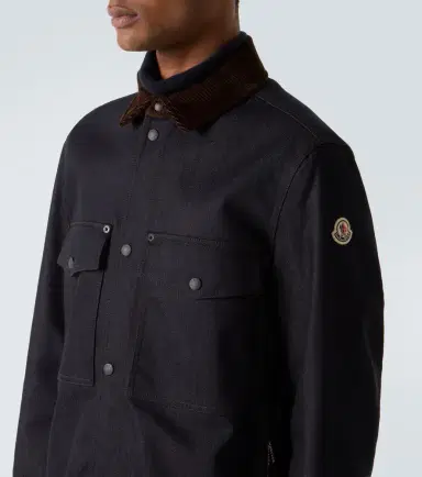 Moncler Corduroy-trimmed denim shirt jacket | Thumbnail 4 Moncler Corduroy-trimmed denim shirt jacket | Thumbnail 4