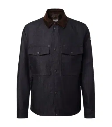 Moncler Corduroy-trimmed denim shirt jacket | Thumbnail 1 Moncler Corduroy-trimmed denim shirt jacket | Thumbnail 1