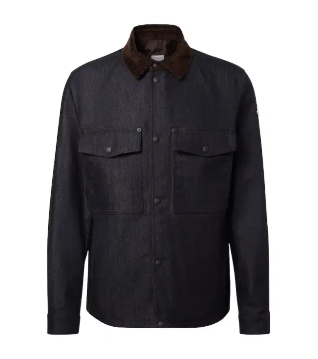 Corduroy-trimmed denim shirt jacket