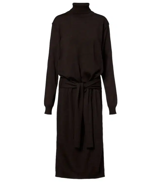 Lemaire Turtleneck wool-blend midi dress
