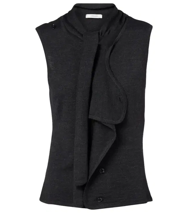 Lemaire Asymmetric wool-blend tie-neck vest