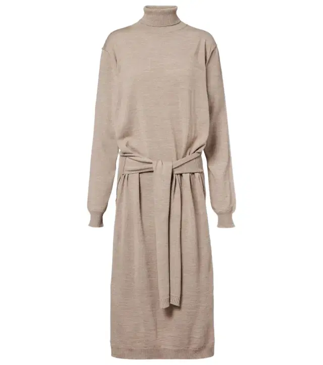 Lemaire Trompe l'ail wool-blend midi dress