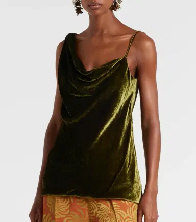 Dries Van Noten Draped velvet top | Thumbnail 2