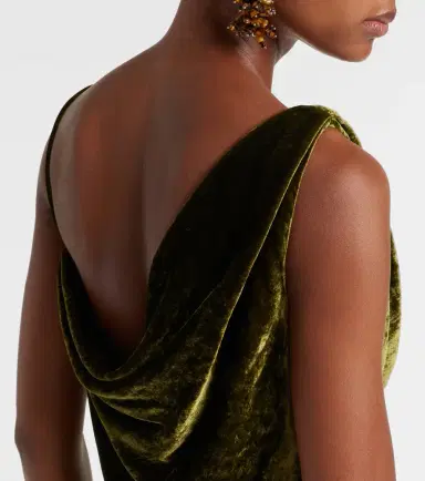 Dries Van Noten Draped velvet top | Thumbnail 3