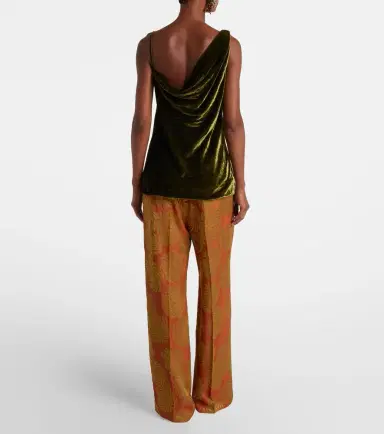 Dries Van Noten Draped velvet top | Thumbnail 4