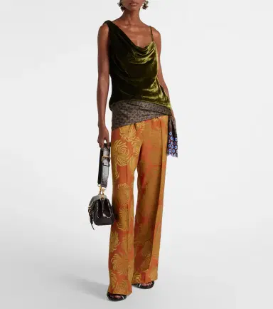 Dries Van Noten Draped velvet top | Thumbnail 5
