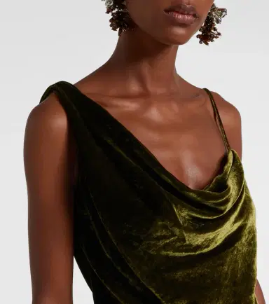 Dries Van Noten Draped velvet top | Thumbnail 6