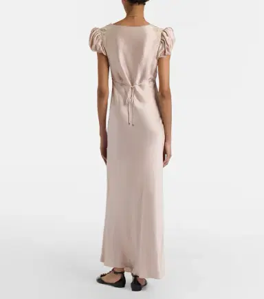 Chloé Chloé Lace-trimmed silk satin maxi dress | Thumbnail 4 Chloé Chloé Lace-trimmed silk satin maxi dress | Thumbnail 4