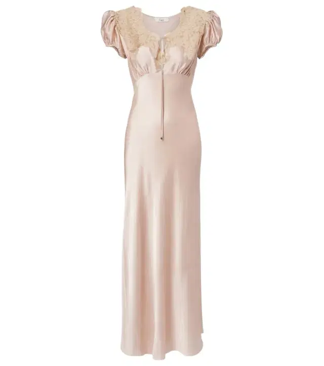 Chloe Chloé Lace-trimmed silk satin maxi dress