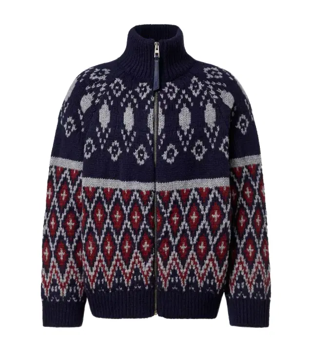 Loewe Wool jacquard zip-up sweater