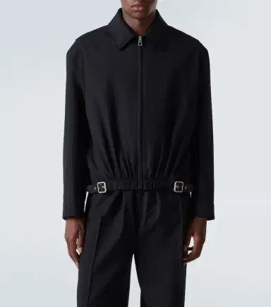 Loewe Belted leather-trimmed wool blouson | Thumbnail 3 Loewe Belted leather-trimmed wool blouson | Thumbnail 3