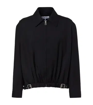 Loewe Belted leather-trimmed wool blouson | Thumbnail 1 Loewe Belted leather-trimmed wool blouson | Thumbnail 1