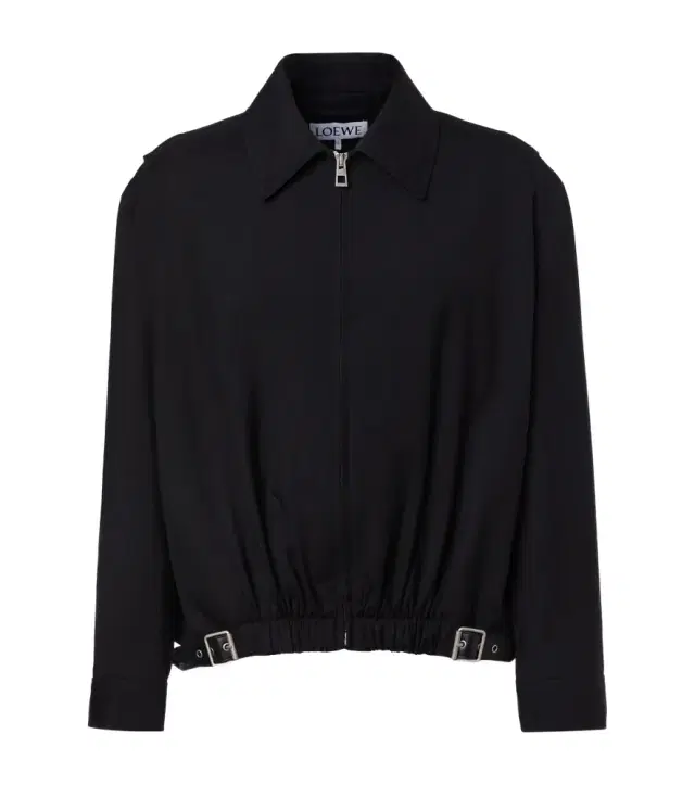 Loewe Belted leather-trimmed wool blouson