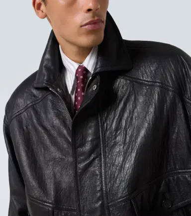 Saint Laurent Leather bomber jacket | Thumbnail 8 Saint Laurent Leather bomber jacket | Thumbnail 8