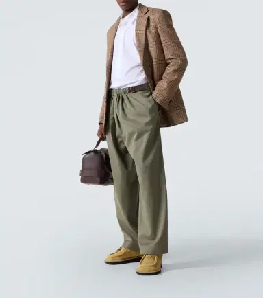 Loewe Belted cotton satin straight pants | Thumbnail 2